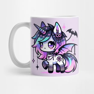 Pastel Goth Unicorn Kawaii Creepy Cute Chibi Horse Mug